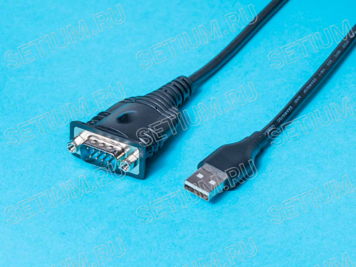 Кабель-конвертер USB, тип А вилка - D-SUB 9 вилка RS-232 COM-port, 1.1 метр, FTDI+213 чип фото 3