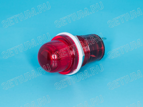 Лампа неоновая 220 В с резистором, d 14 мм, красная