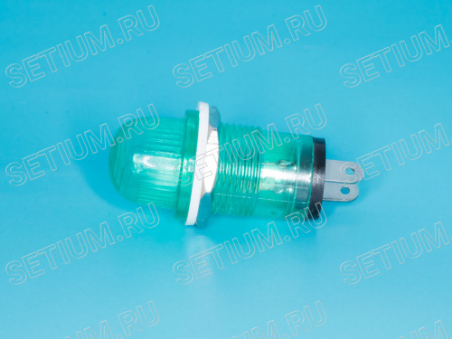 Лампа неоновая 220 В с резистором, d 14 мм, зеленая фото 3
