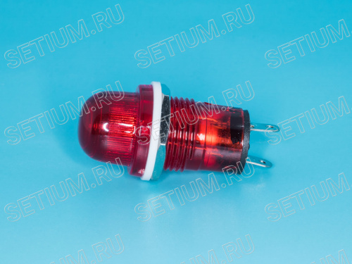 Лампа неоновая 220 В с резистором, d 14 мм, красная фото 3