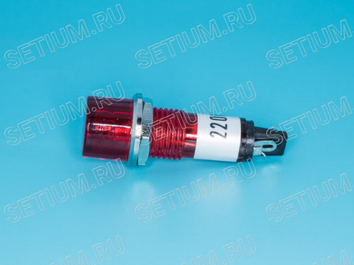 Лампа неоновая 220 В с резистором, d 12 мм, красная фото 3