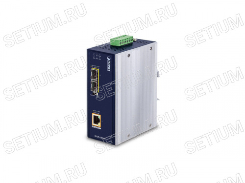 IGUP-1205AT Промышленный медиаконвертер 1 порт 802.3bt PoE++ 1Гб/с + 2 SFP слота 1Гб/с