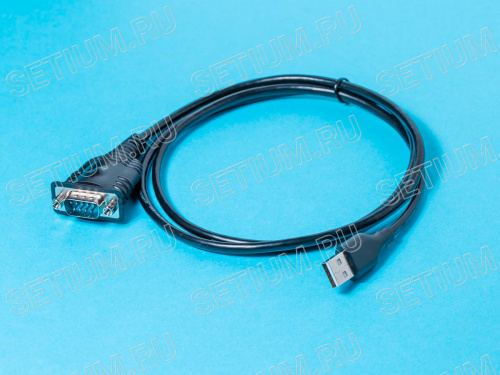 Кабель-конвертер USB, тип А вилка - D-SUB 9 вилка RS-232 COM-port, 1.1 метр, FTDI+213 чип