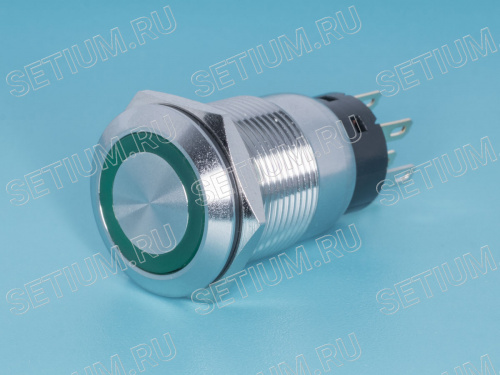 Кнопка управления герметичная, с подсветкой, с фиксацией, d 22 мм, 2НР+2НЗ, зеленая фото 5