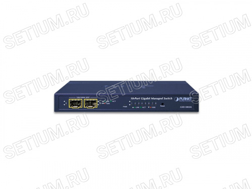 Управляемый L2 коммутатор Planet 8 портов 10/100/1000Мб/с, 2 слота SFP 100/1000Мб/с SFP, POE или 12в DC питание фото 2