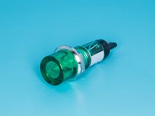 Лампа неоновая 220 В с резистором, d 12 мм, зеленая