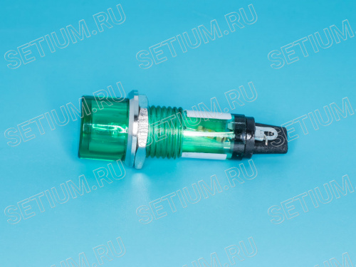 Лампа неоновая 220 В с резистором, d 12 мм, зеленая фото 3