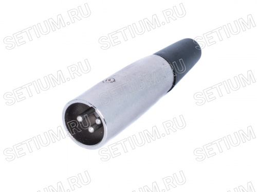 Разъем микрофонный XLR, вилка на кабель, 3 контакта Разъем микрофонный XLR, вилка на кабель, 3 контакта AUD-71