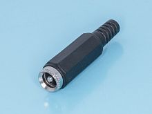 Разъем питания штыревой 2,5х5,5мм, вилка на кабель c амортизатором DJK-00B