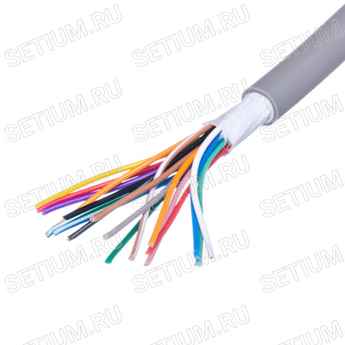 Кабель коммуникационный 18 проводов, 28 AWG, бухта 50м, неэкранированный, серый