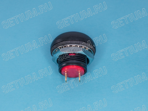 Кнопка круглая 12мм 125В 0,125А без фиксации, герметичная IP67, синяя фото 3