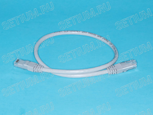 Патч-корд (шнур) RJ-45 - RJ-45 кат.6, 0,5м, серый SC06-8P8C0.5