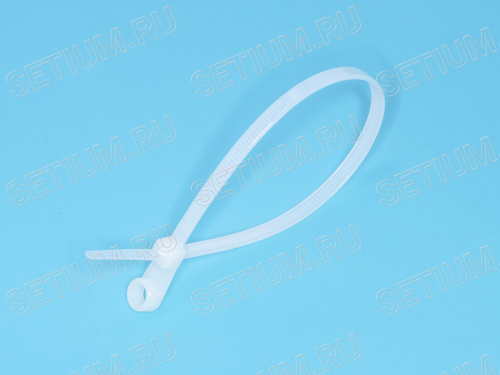 Стяжка 205x4,2мм с крепежным отверстием, белая, упак. 100 шт. TCV-205