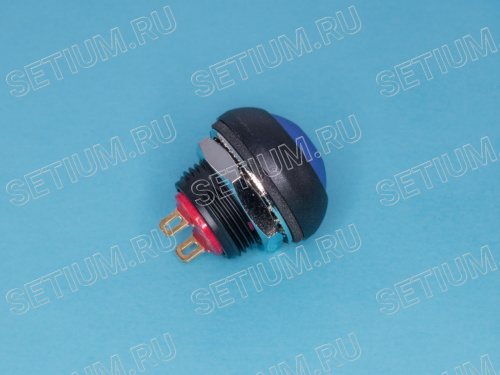 Кнопка круглая 12мм 125В 0,125А без фиксации, герметичная IP67, синяя фото 5