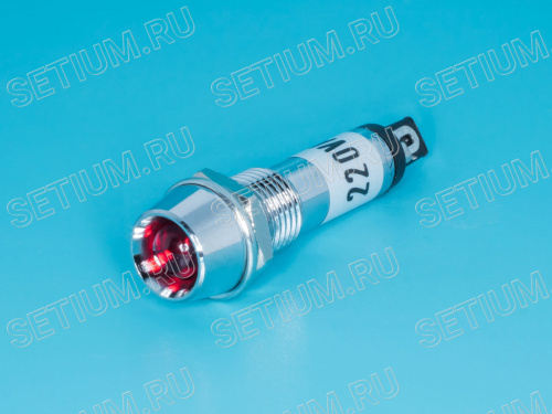 Лампа неоновая с резистором 220В в корпусе, красный