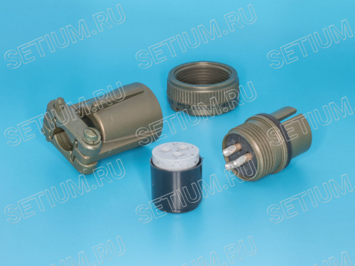 Разъём Amphenol серии MS  3 контакта, вилка на кабель MS3106E-14S-7P фото 3