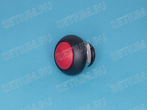Кнопка круглая 12мм 125В 0,125А без фиксации, герметичная IP67, красная