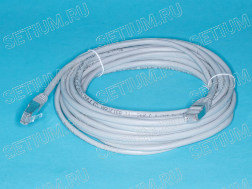 Патч-корд (шнур) RJ-45 - RJ-45 кат.5е, 6м, экранированный, серый Патч-корд (шнур) RJ-45 - RJ-45 кат.5е, 6м, экранированный, серый SC04-8P8C6