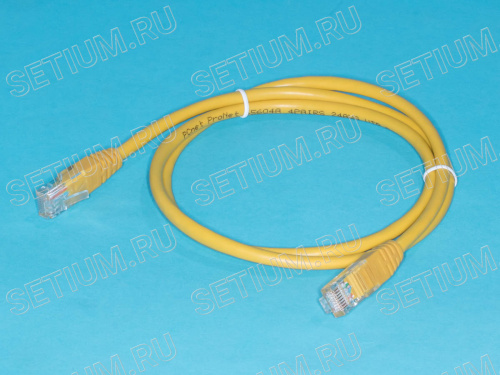 Патч-корд (шнур) RJ-45 - RJ-45 кат.5е, 1м, желтый Патч-корд (шнур) RJ-45 - RJ-45 кат.5е, 1м, желтый SC03-8P8C1-Y