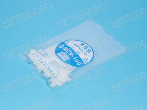 Стяжка 100x2,5мм с маркером, белая, упак. 100 шт. MCV-100 фото 4