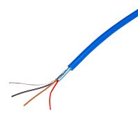 Кабель коммуникационный 3 провода, 28 AWG, бухта 50м, экранированный, синий SIN YU