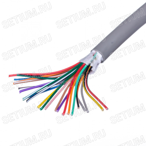 Кабель коммуникационный 25 проводов, 28 AWG, бухта 50м, неэкранированный, серый