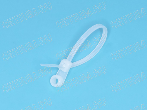 Стяжка 100x2,5мм с крепежным отверстием, белая, упак. 100 шт. TCV-100 фото 3