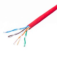 Кабель Витая пара 8 проводов, кат. 5е, многожильный, (PCnet),  бухта 300м, красный PCnet