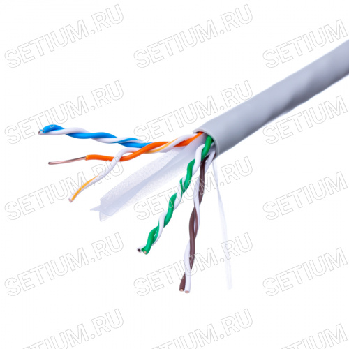 Кабель Витая пара 8 проводов, кат. 6, (PCnet),  бухта 305м, серый UTP4-23R6
