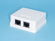 TJC2-5K Розетка компьютерная, 2 порта RJ-45 кат. 5е, тип KRONE, белая