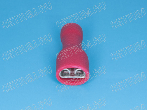 Клемма ножевая 4,8мм, гнездо на провод 0,25-1,5мм, полностью изолированная, кратно 100шт. фото 2