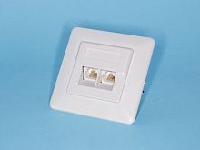 TJI2-6K-W Розетка компьютерная для внутренней  проводки, 2 порта RJ-45, кат. 6, тип KRONE, белая