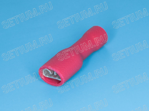 Клемма ножевая 4,8мм, гнездо на провод 0,25-1,5мм, полностью изолированная, кратно 100шт.