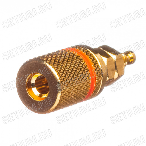 Клемма на приборный блок 4мм, позолоченная, красная