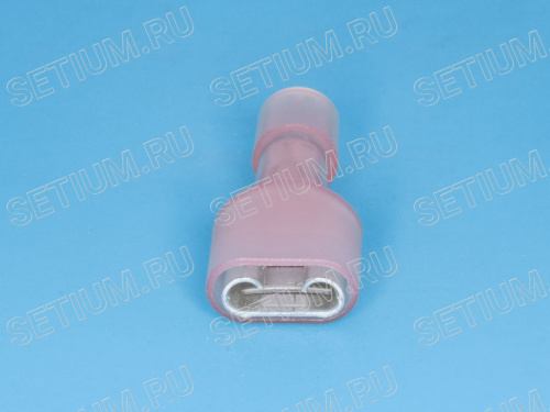 Клемма ножевая 6,3мм, гнездо на провод 0,25-1,0мм, полностью изолированная под контакт 0,8мм, кратно 100шт фото 2