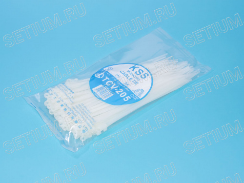 Стяжка 205x4,2мм с крепежным отверстием, белая, упак. 100 шт. TCV-205 фото 3