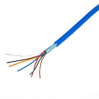 Кабель коммуникационный 6 проводов, 28 AWG, бухта 50м, экранированный, синий SIN YU