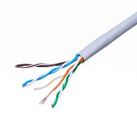 Кабель Витая пара 8 проводов, кат. 5е, многожильный, (PCnet), бухта 300м,  серый PCnet