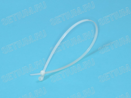 Стяжка 370x4,8мм с крепежным отверстием, белая, упак. 100 шт. TCV-370