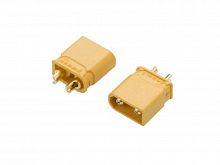 Разъем силовой XT30, 2 контакта, штекер на кабель XT30U-M.G.Y