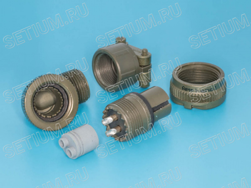 Разъём Amphenol серии MS  2 контакта, гнездо на кабель, прямой угол MS3108E-12S-3S фото 4