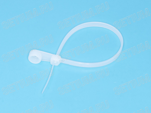 Стяжка 155x3,7мм с крепежным отверстием, белая, упак. 100 шт. TCV-155 фото 4