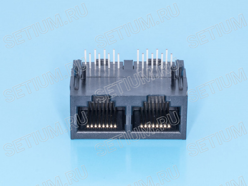 Разъем RJ-45 на плату 8P8C, тип 9, 2 гнезда TJ9-8P8C-02 фото 3