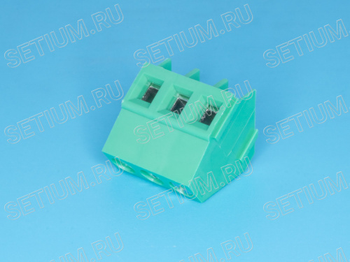 Клеммник с винтом 3 позиции, шаг 5,00мм, угловой, 60 градусов