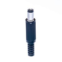 Разъем питания штыревой 2,5х5,5мм, гнездо на кабель c амортизатором DJK-11B