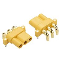 Разъем силовой MR30, 3 контакта, розетка на плату угловая MR30PW30-F.G.Y