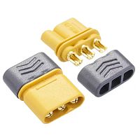 Разъем силовой MR30, 3 контакта, штекер на кабель с кожухом MR30-M.G.Y