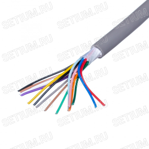 Кабель коммуникационный 15 проводов, 28 AWG, бухта 50м, неэкранированный, серый