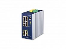 Промышленный управляемый L2+ коммутатор 8 портов PoE 1Гб/с + 2 слота SFP 1Гб/с + 2 слота SFP 2.5Гб/с