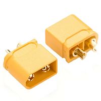 Разъем силовой XT60, 2 контакта, штекер на кабель XT60U-M.G.Y